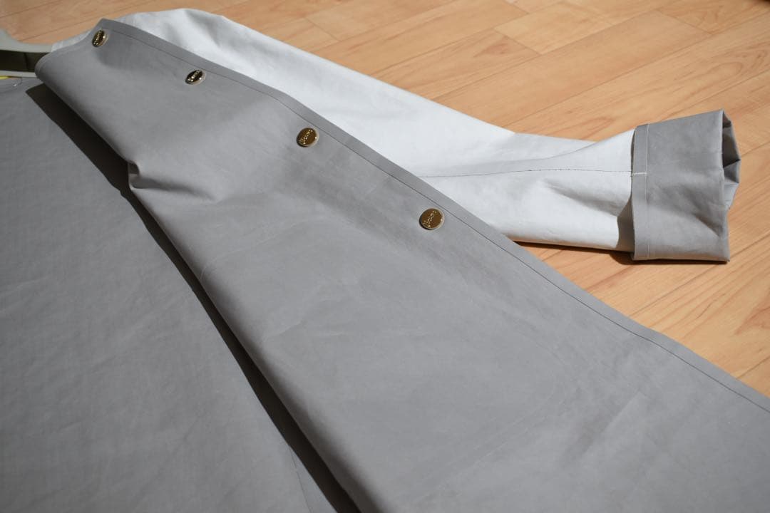 【HERNO/ヘルノ】ノーカラー撥水コート 44/L ライトグレー