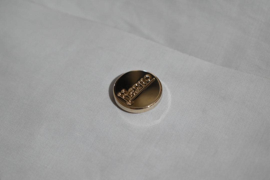 【HERNO/ヘルノ】ノーカラー撥水コート 44/L ライトグレー