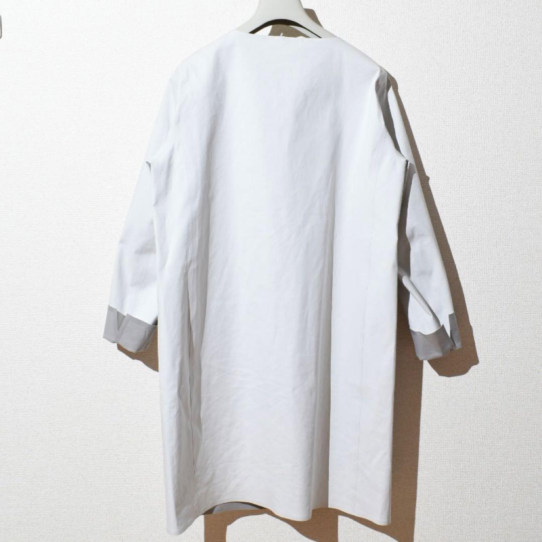 【HERNO/ヘルノ】ノーカラー撥水コート 44/L ライトグレー