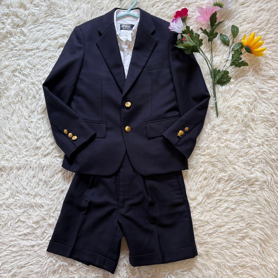 ✨極美品✨ラルフローレン　フォーマルスーツ　セットアップ　紺ブレ　男の子　130