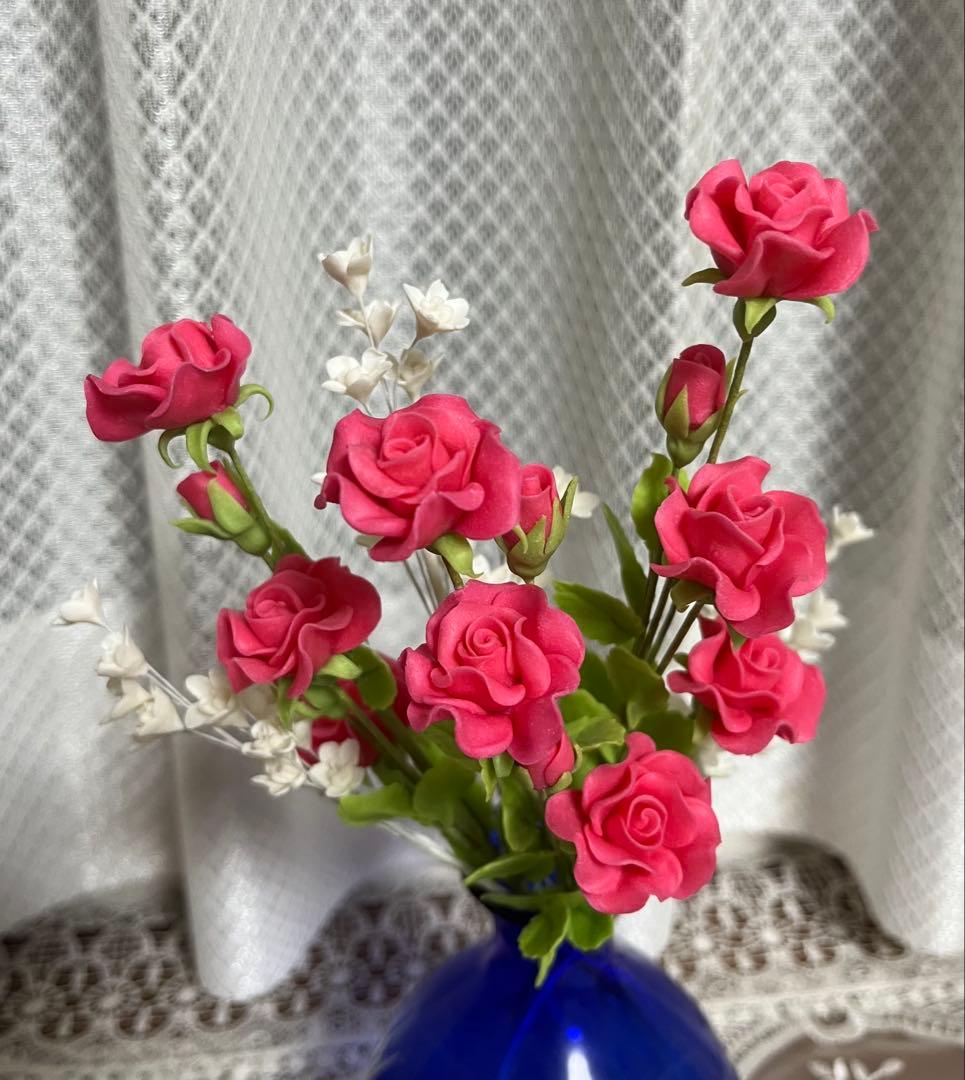 マーガレット・コスモス・バラ　クレイクラフト　樹脂粘土