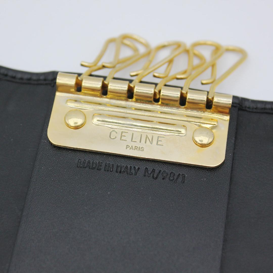 CELINE セリーヌ キーケース ６連 マカダム トリオンフ ブラック レザー