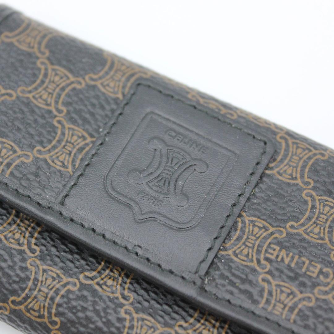 CELINE セリーヌ キーケース ６連 マカダム トリオンフ ブラック レザー
