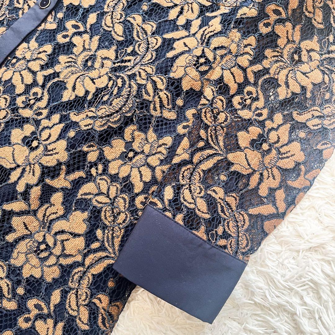 グレースコンチネンタル　ロング刺繍ワンピース ボウタイ リボンタイ