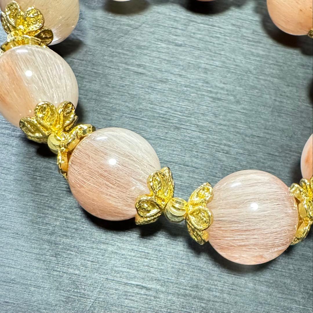 【もちもの様♡高品質! ピンク サゲニティッククォーツ】存在感放つ輝き 天然石