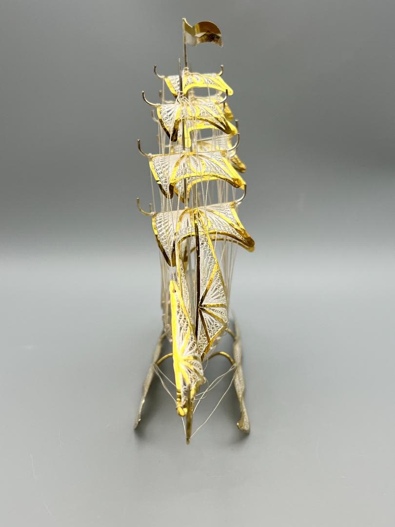 925刻印 銀製 シルバー 銀細工 船 ガラスケース ヨット重量約81g