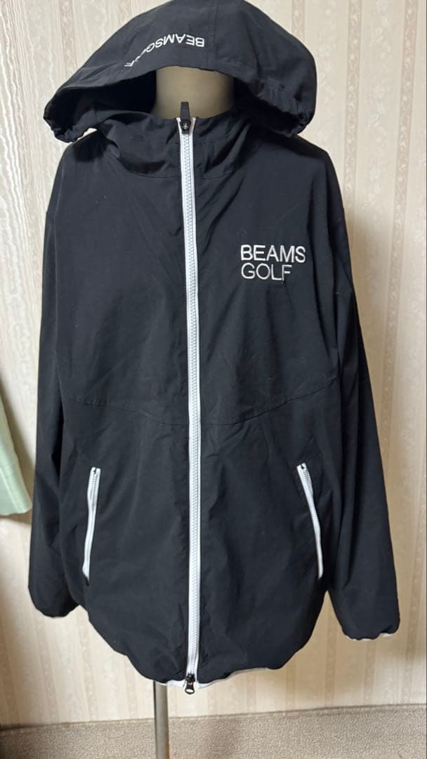 BEAMS 撥水 ストレッチフルジップフーディ ブラック