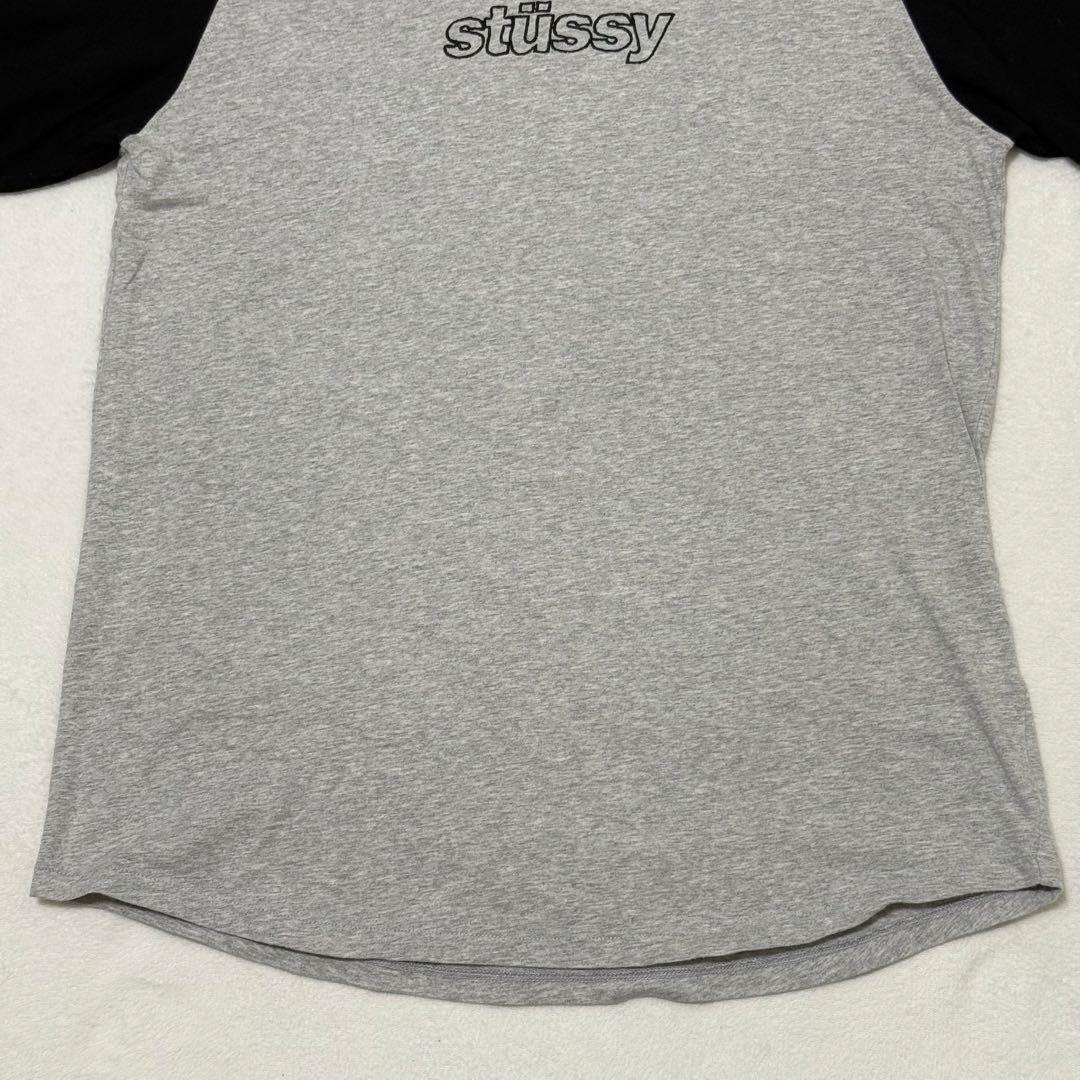 【stüssy】希少80s ラグランスリーブ　長袖カットソー　tシャツ　Lサイズ