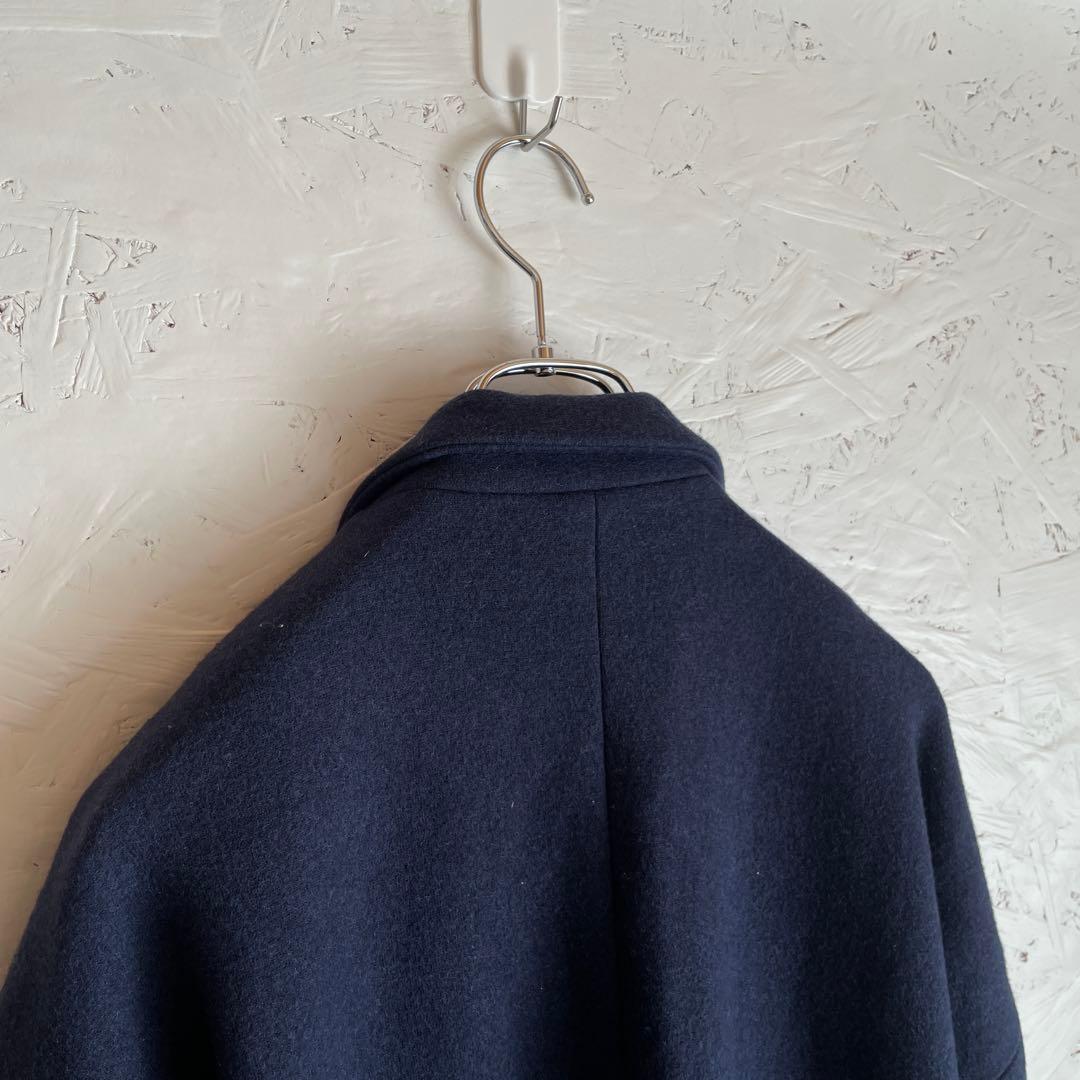 日本製【yori】チェスターコート　ネイビー　ロングコート　F