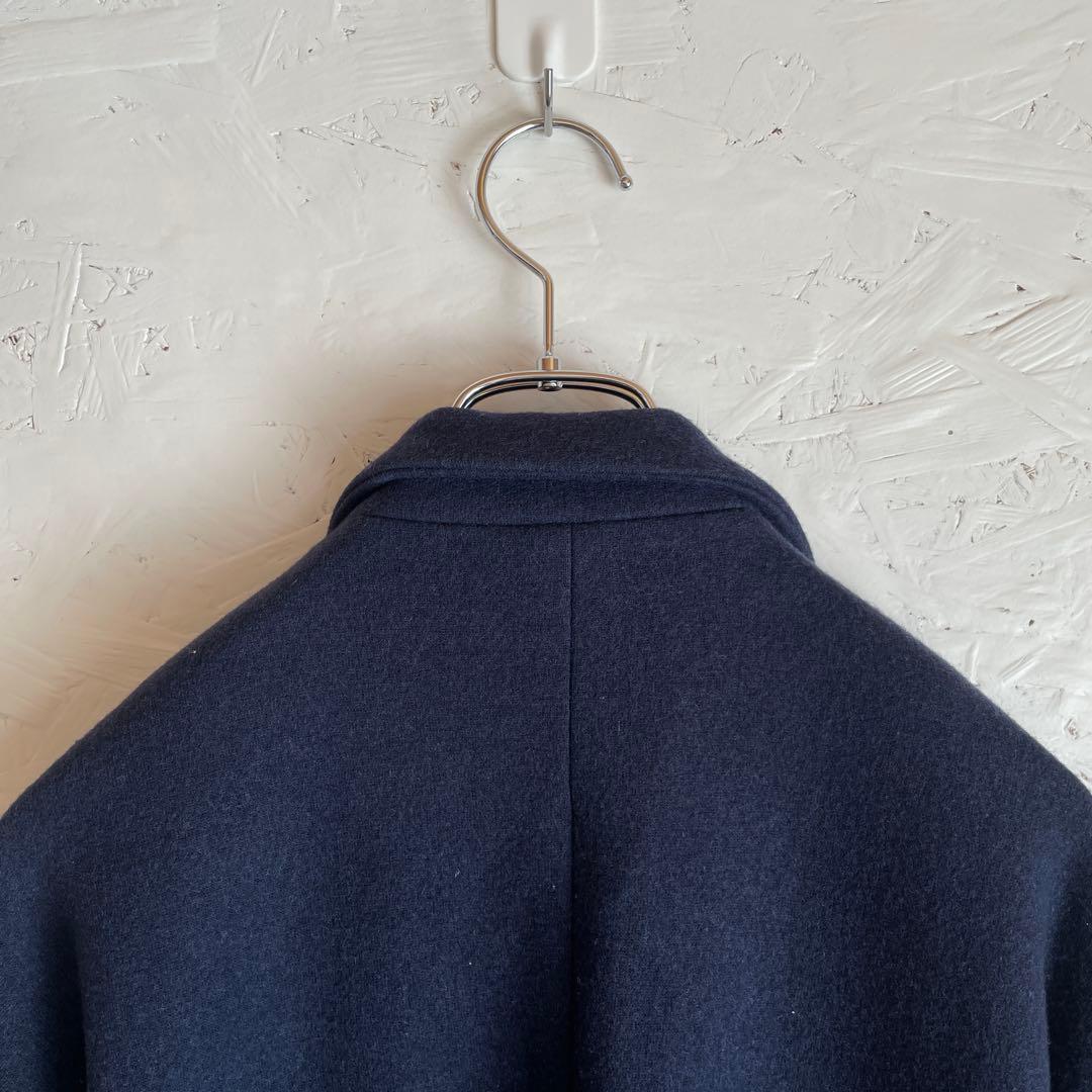 日本製【yori】チェスターコート　ネイビー　ロングコート　F