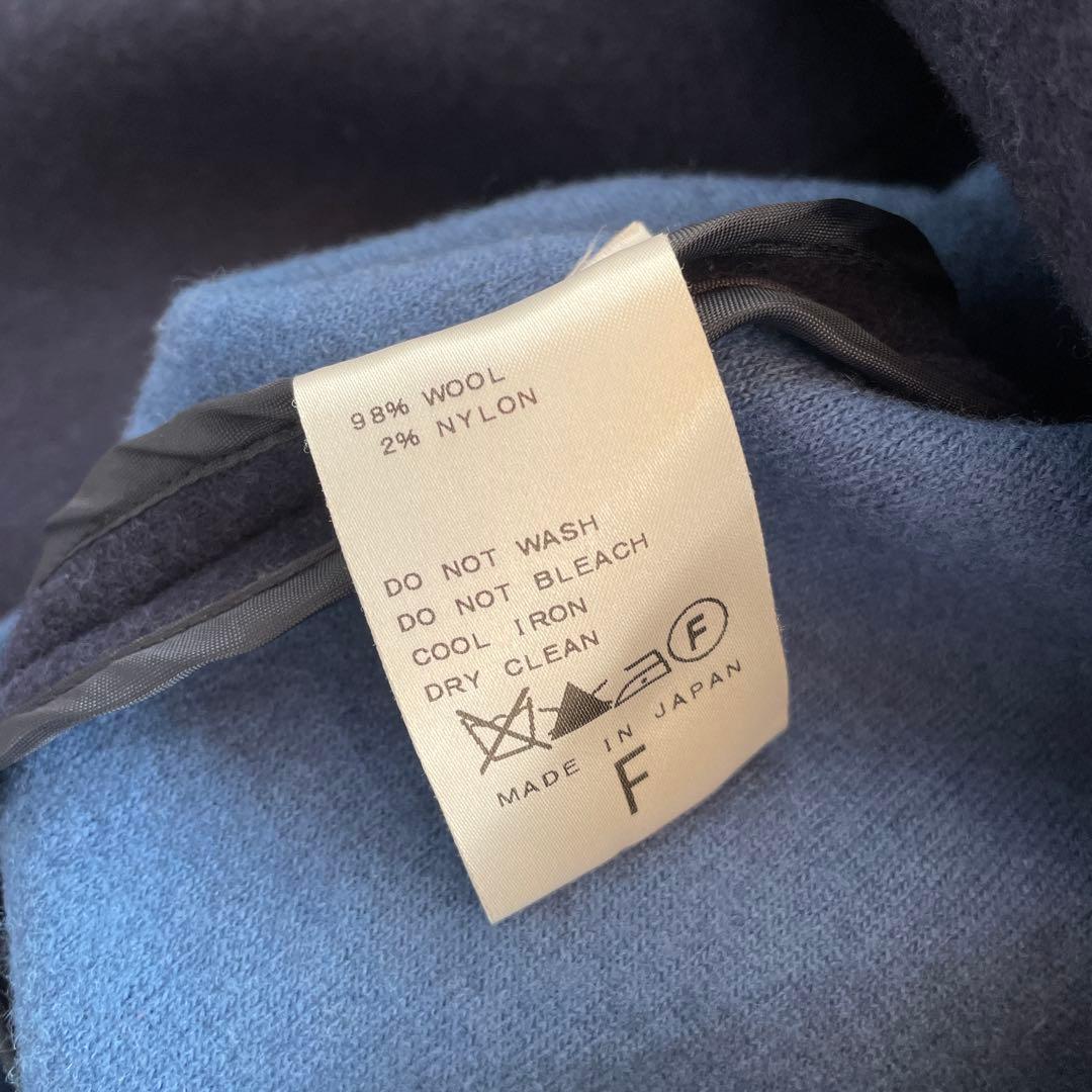 日本製【yori】チェスターコート　ネイビー　ロングコート　F