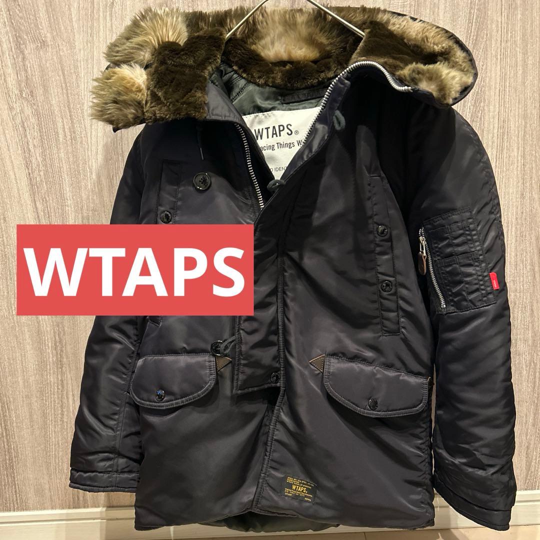 【美品】WTAPS 高級フライトナイロンジャケット ファー付き 赤タグ 古着 S
