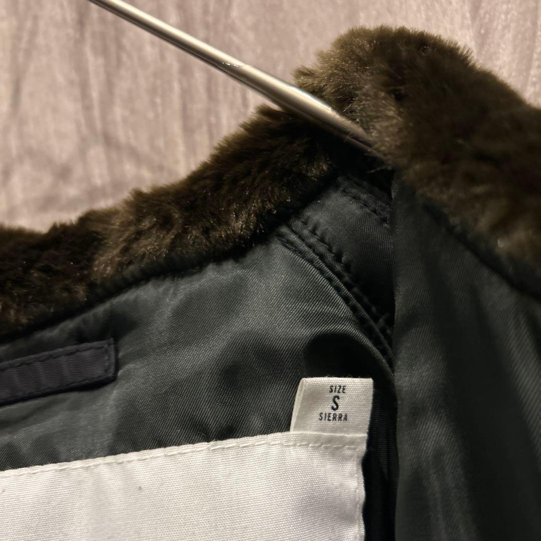 【美品】WTAPS 高級フライトナイロンジャケット ファー付き 赤タグ 古着 S