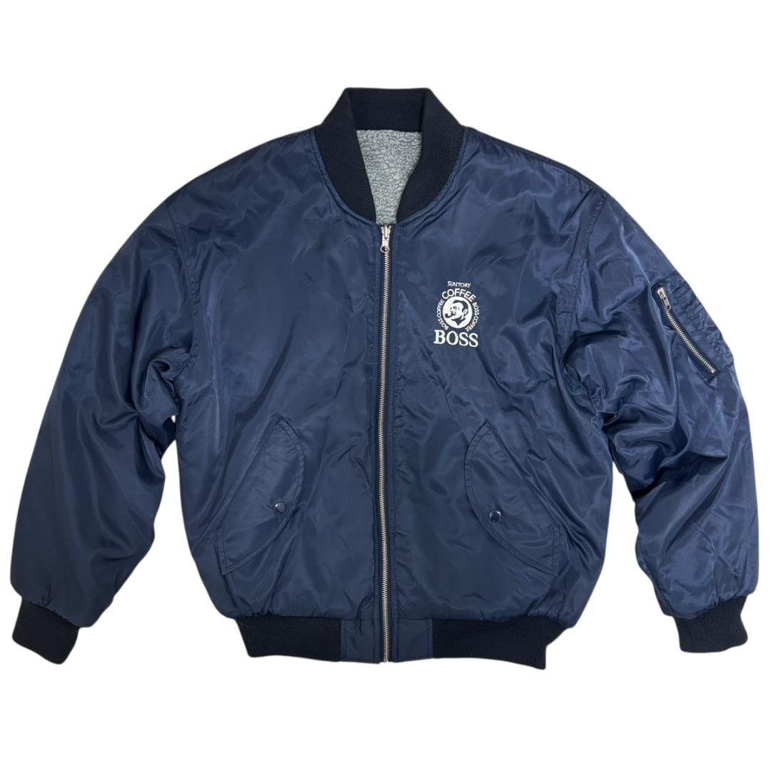 サントリーBOSSボスジャンMA-1 リバーシブル ボア フライトジャケット刺繍