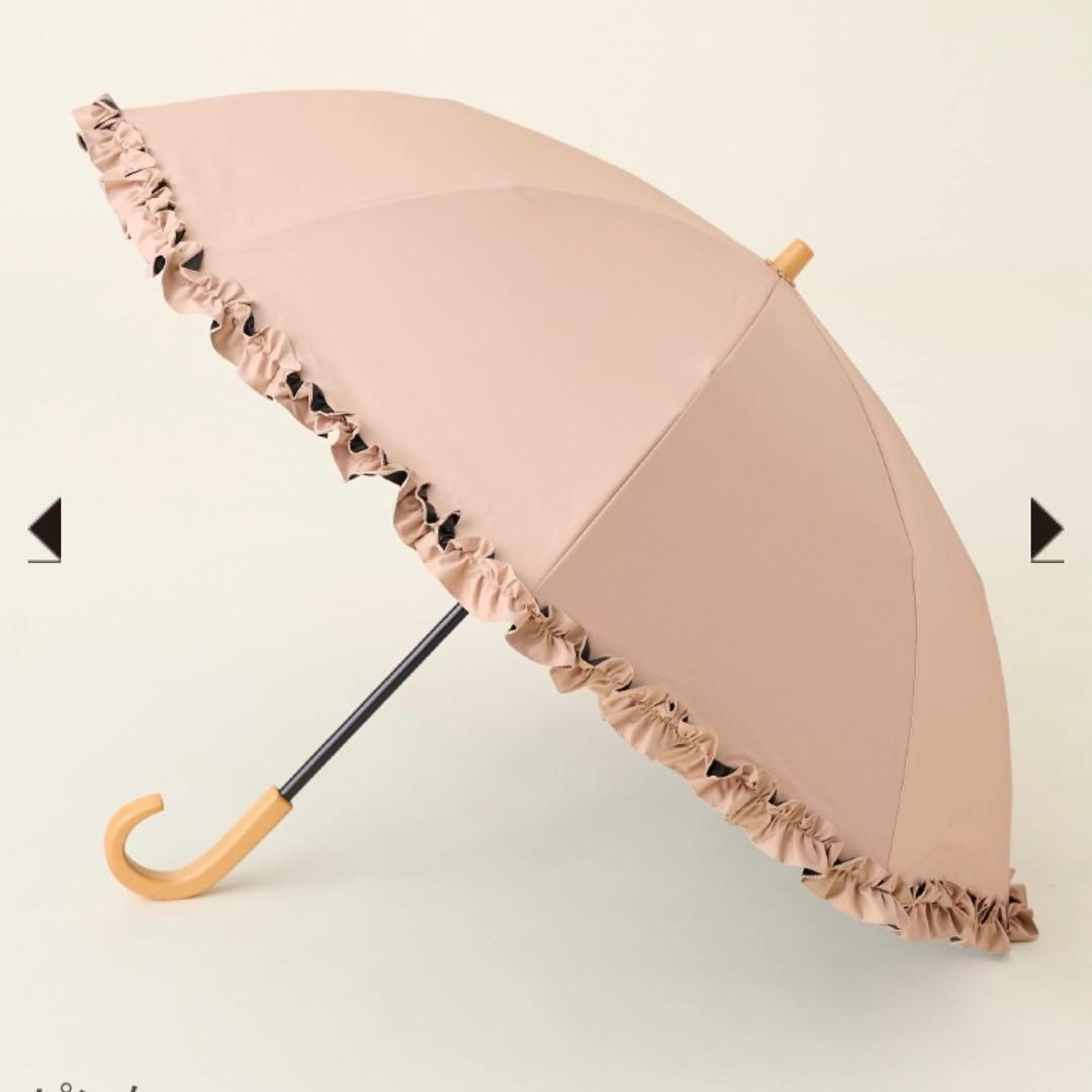 サンバリア 日傘 2段折フリル 木曲がり手元