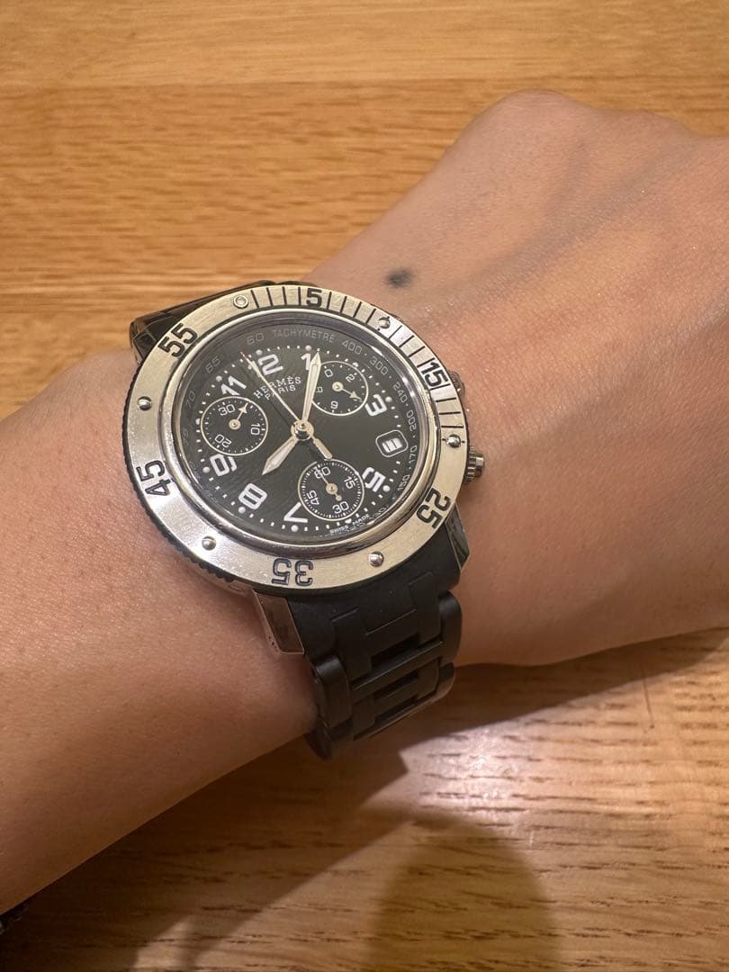 【稼働】エルメス クリッパー クロノグラフ CL2.310 ブラック文字盤