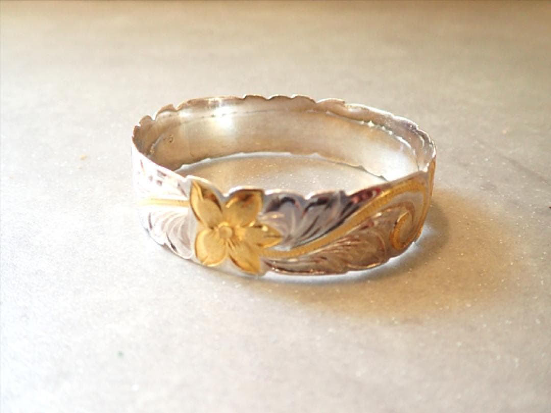 ハワイアンジュエリー SILVER925 ブレスレット プルメイリア彫刻