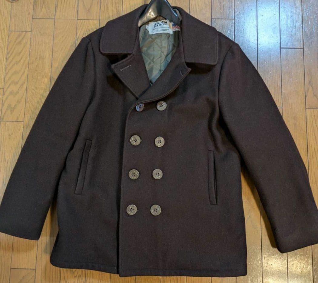 【値下げ】Schott　ピーコート　ダークブラウン　42