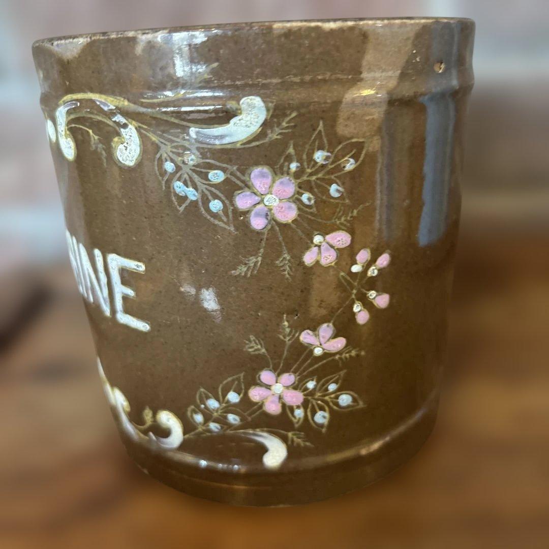 アンティーク　キャニスター　花　フランス