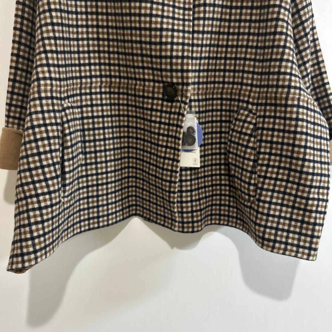 シップスエニー リバー スタンドカラー ポンチョ ショート コート