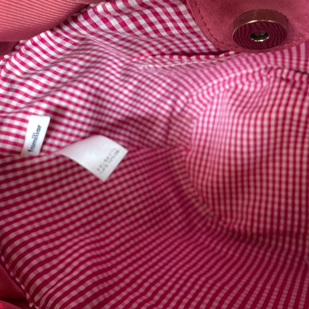 familiar かごバッグ クマチャーム　くまブローチ付き