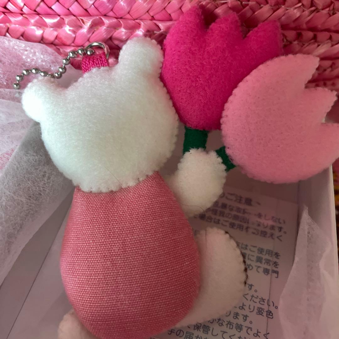 familiar かごバッグ クマチャーム　くまブローチ付き