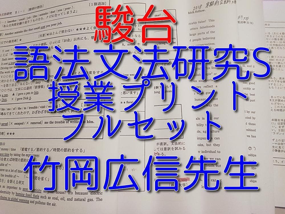 駿台の竹岡先生による語法文法研究Sプリントフルセット　英語　鉄緑会　河合塾