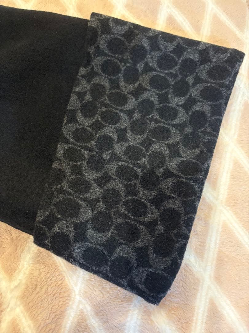 COACH フード付きブラックポンチョ