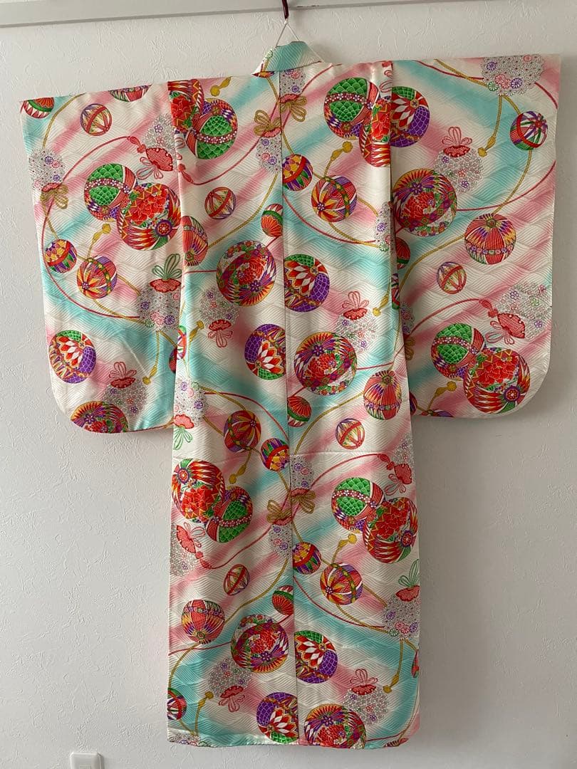 七五三　7歳　正絹　お着物セット　こっぽり下駄