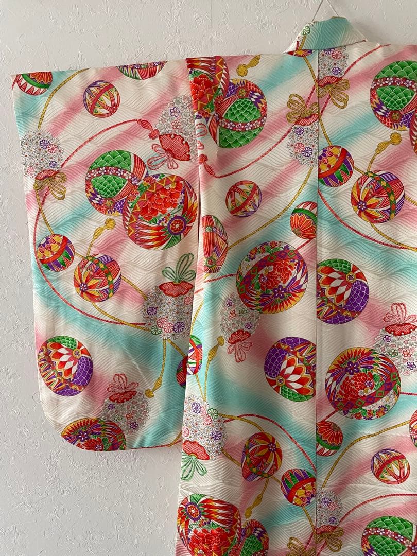 七五三　7歳　正絹　お着物セット　こっぽり下駄