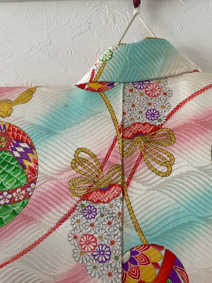 七五三　7歳　正絹　お着物セット　こっぽり下駄