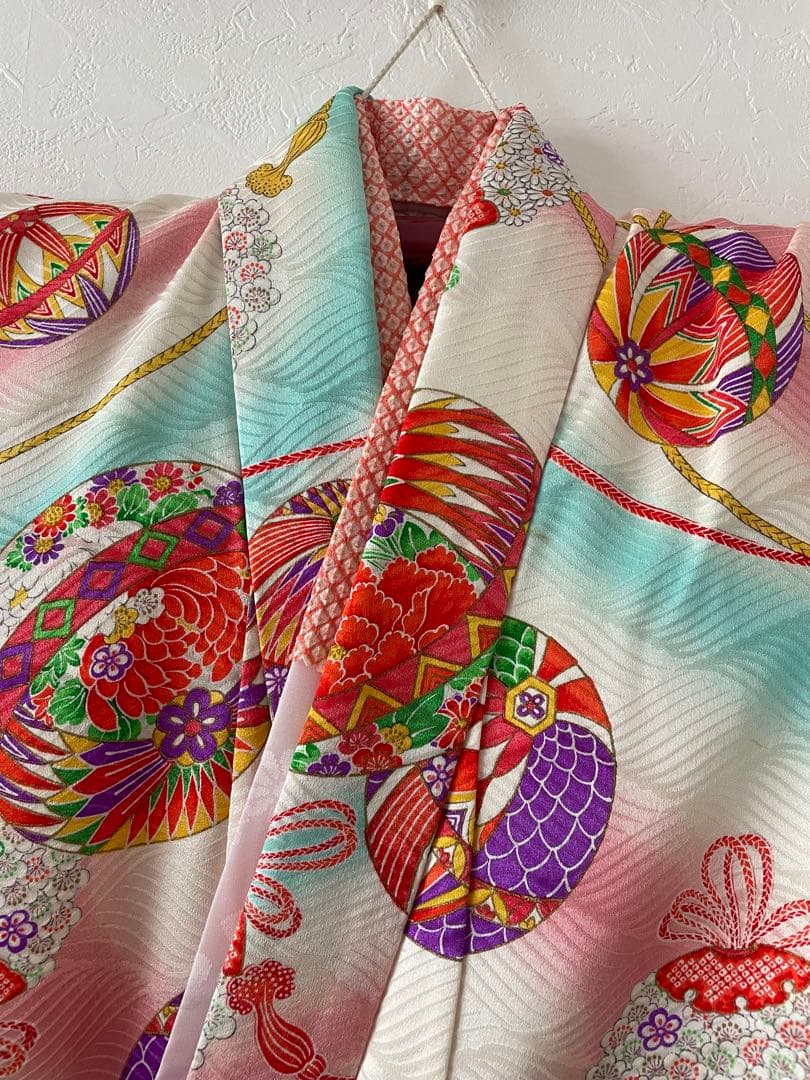 七五三　7歳　正絹　お着物セット　こっぽり下駄