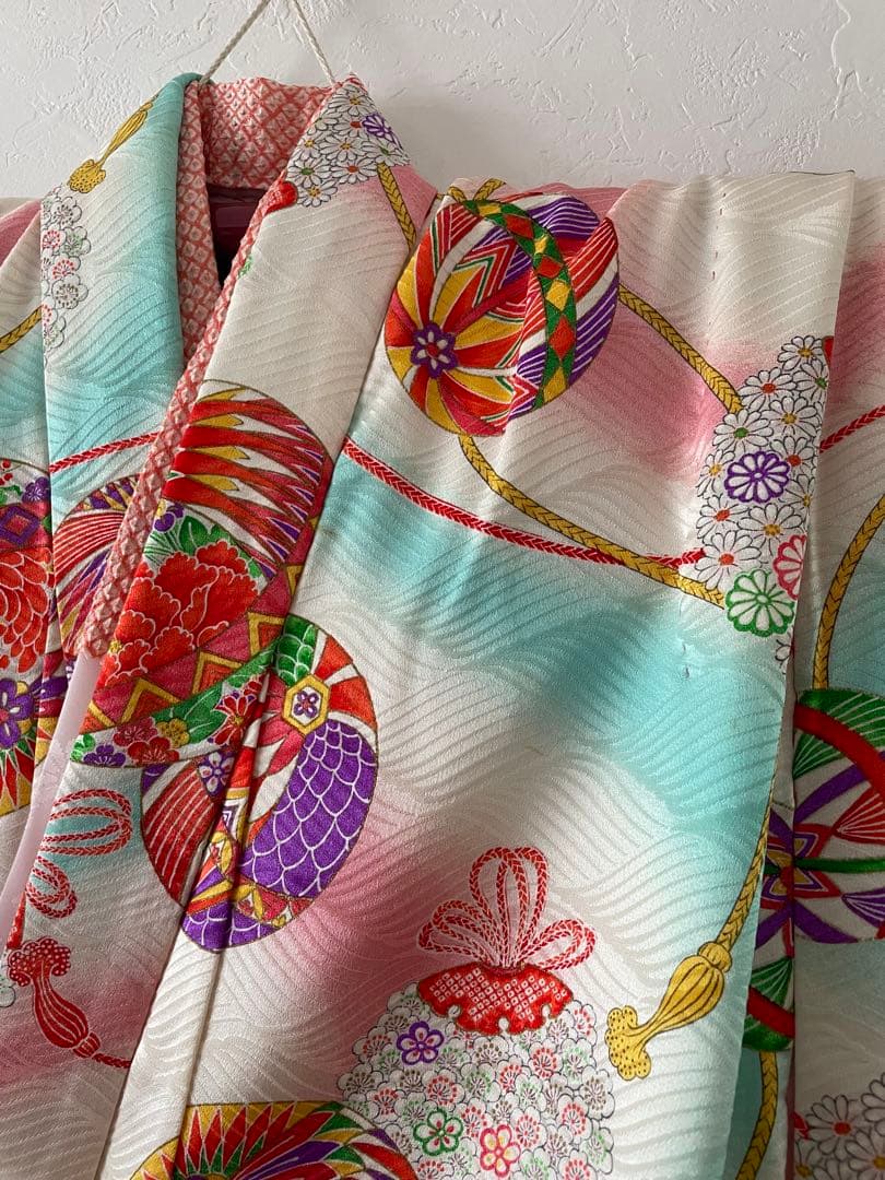 七五三　7歳　正絹　お着物セット　こっぽり下駄