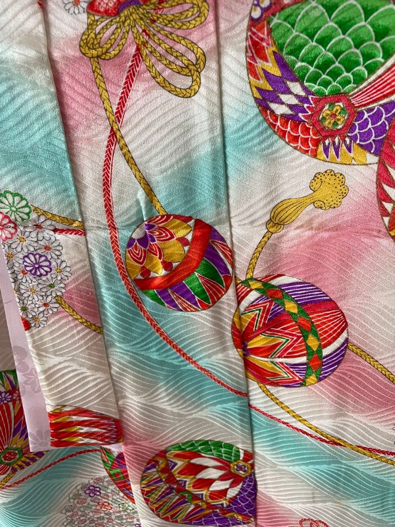 七五三　7歳　正絹　お着物セット　こっぽり下駄