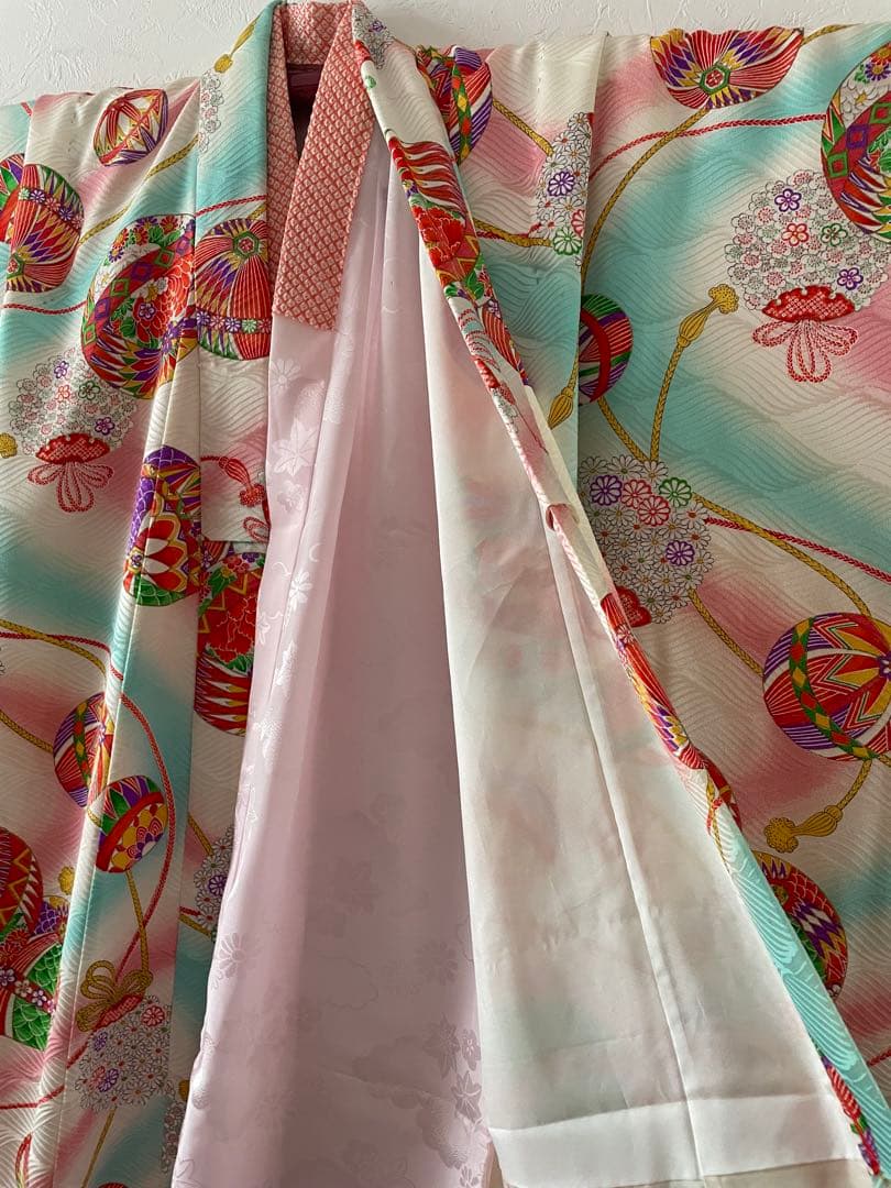 七五三　7歳　正絹　お着物セット　こっぽり下駄