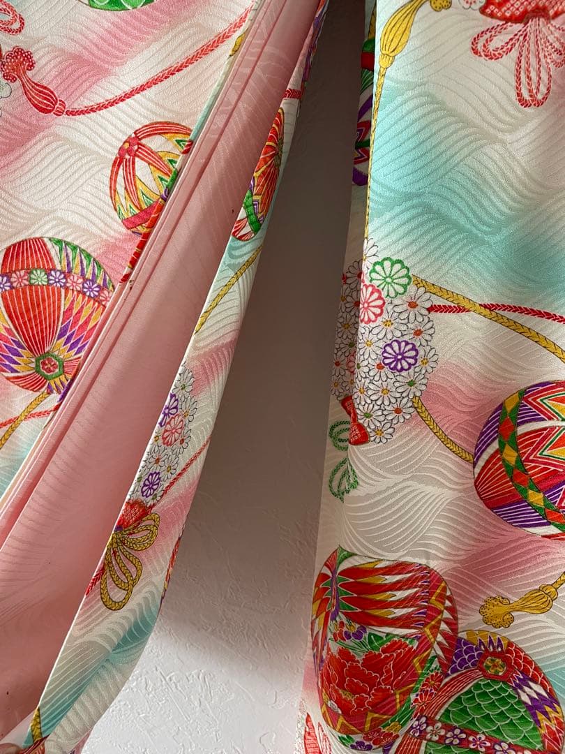 七五三　7歳　正絹　お着物セット　こっぽり下駄