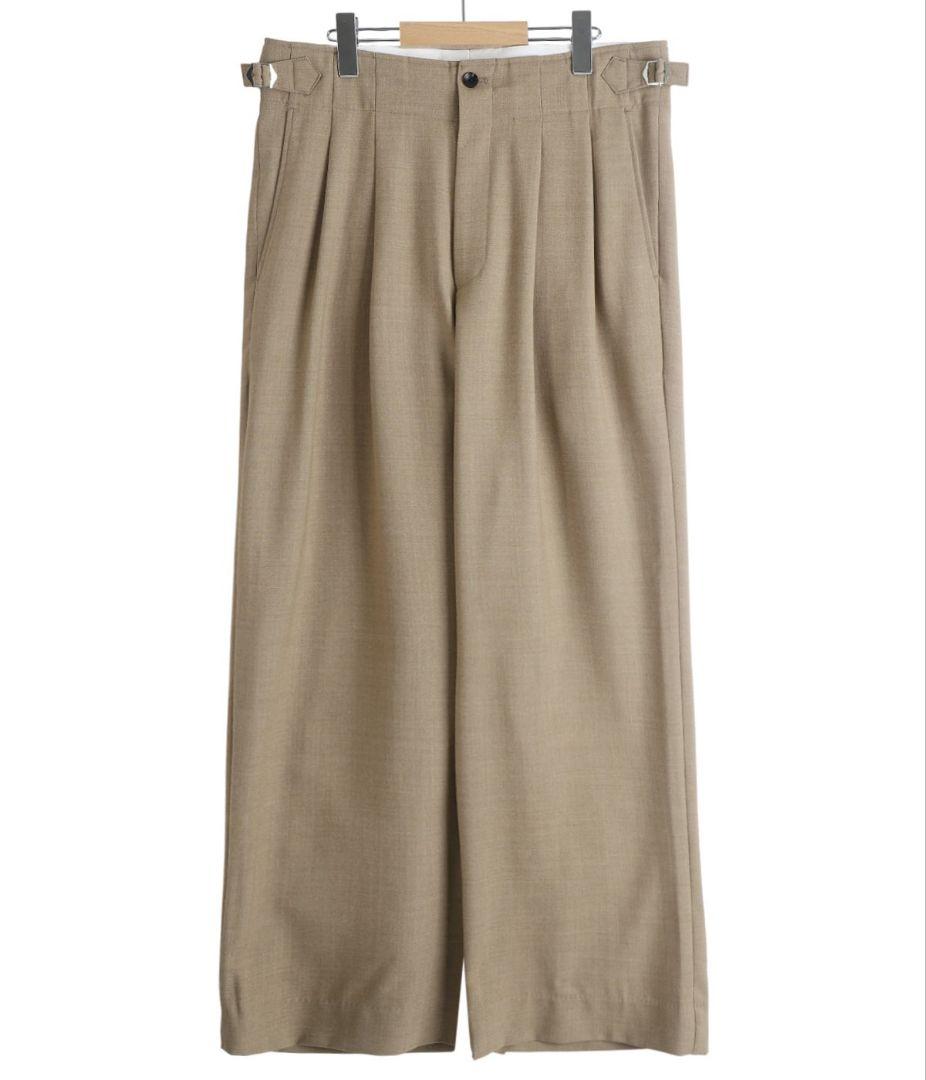 【新品未使用品】marka 2タックミリタリートラウザーズ ポリエステル ウール