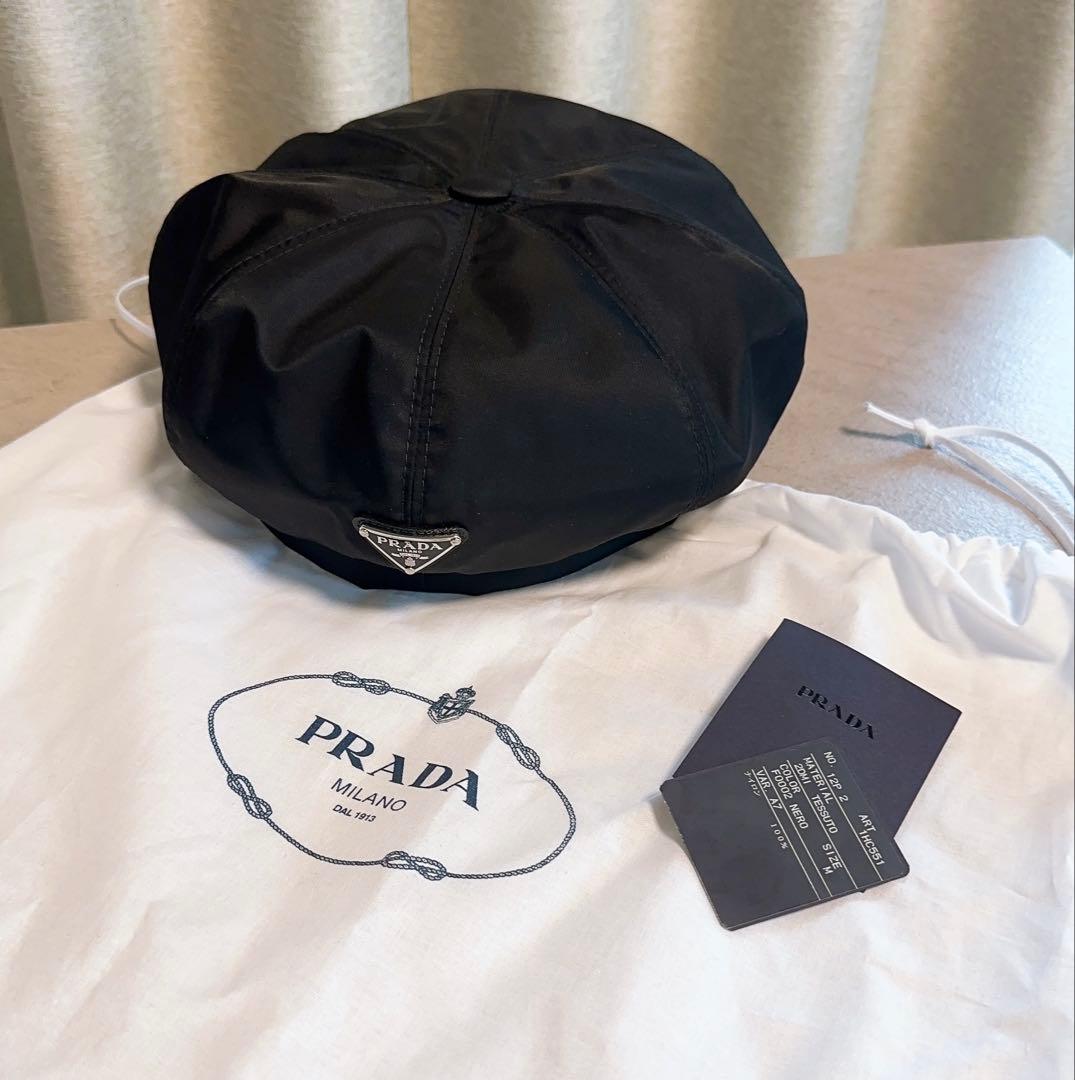 美品【PRADA】プラダ Re-Nylon ハット　キャスケット　ベレー帽
