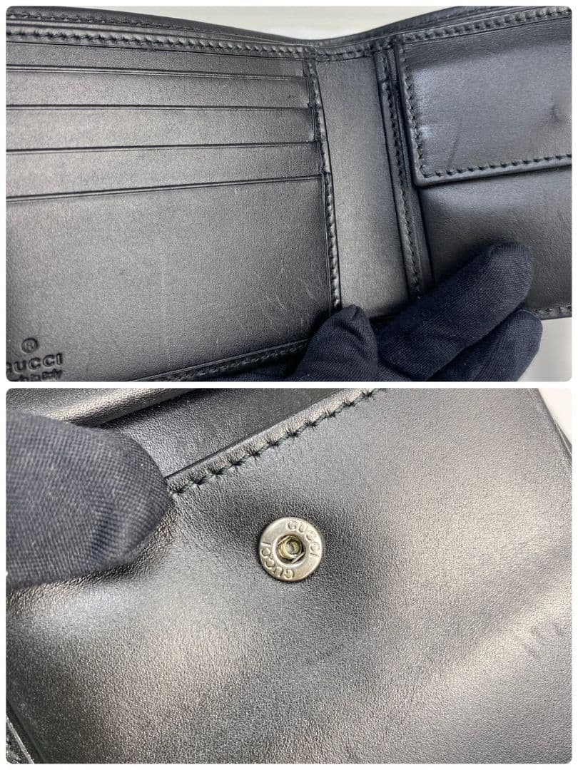 ✨️美品✨️ Gucci インプリメ 二つ折り財布 ブラック