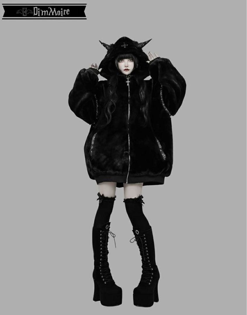 DimMoire【ディムモアール】BABY DEVILファーパーカーブラック新品