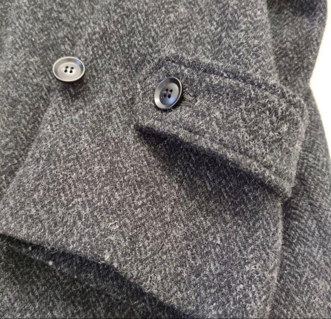 かぐれkagure／ウールヘリンボーンバルマカンコート＊ダークグレー