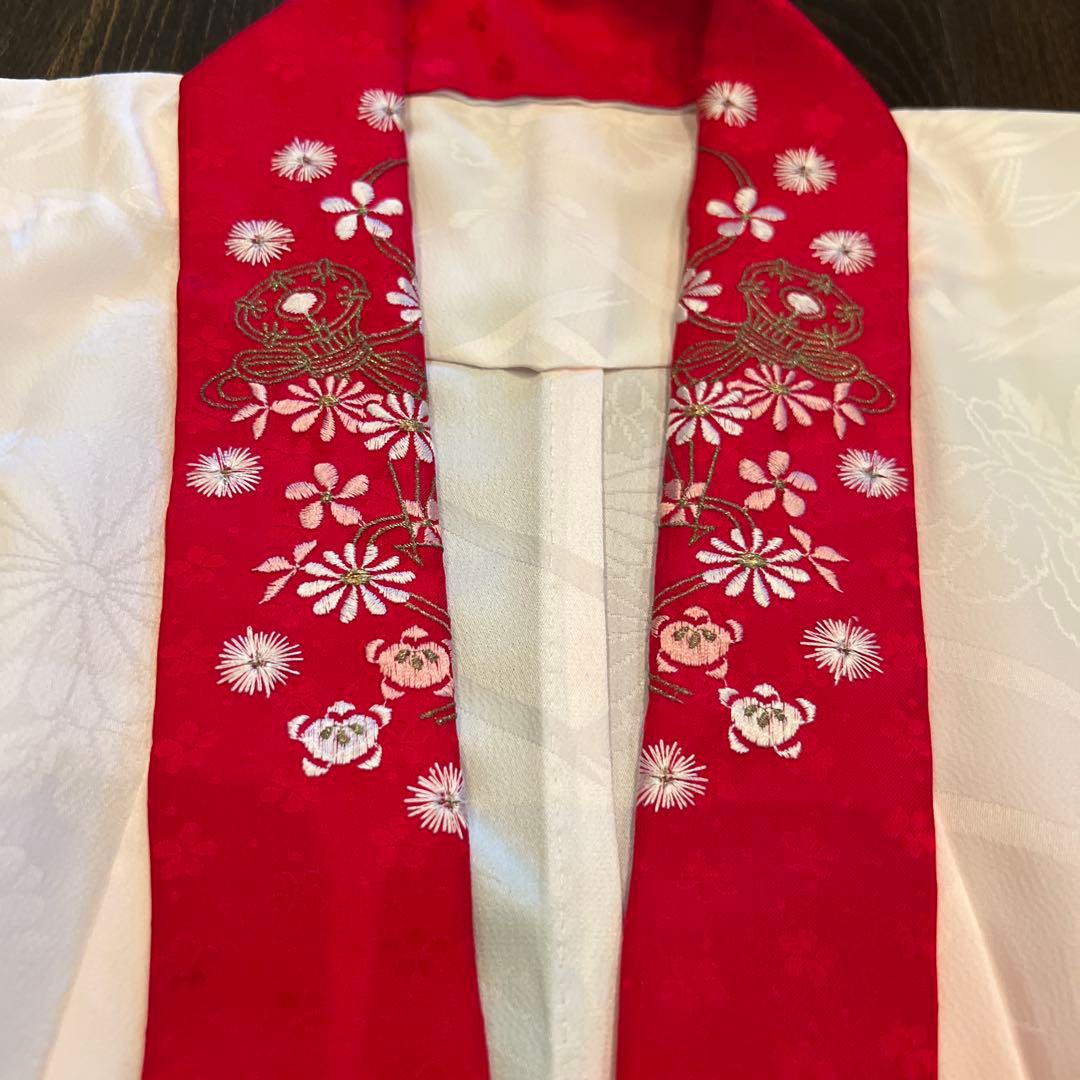 アンティーク 大正ロマン 七五三 七歳 着物 作り帯 小物一式 フルセット 白