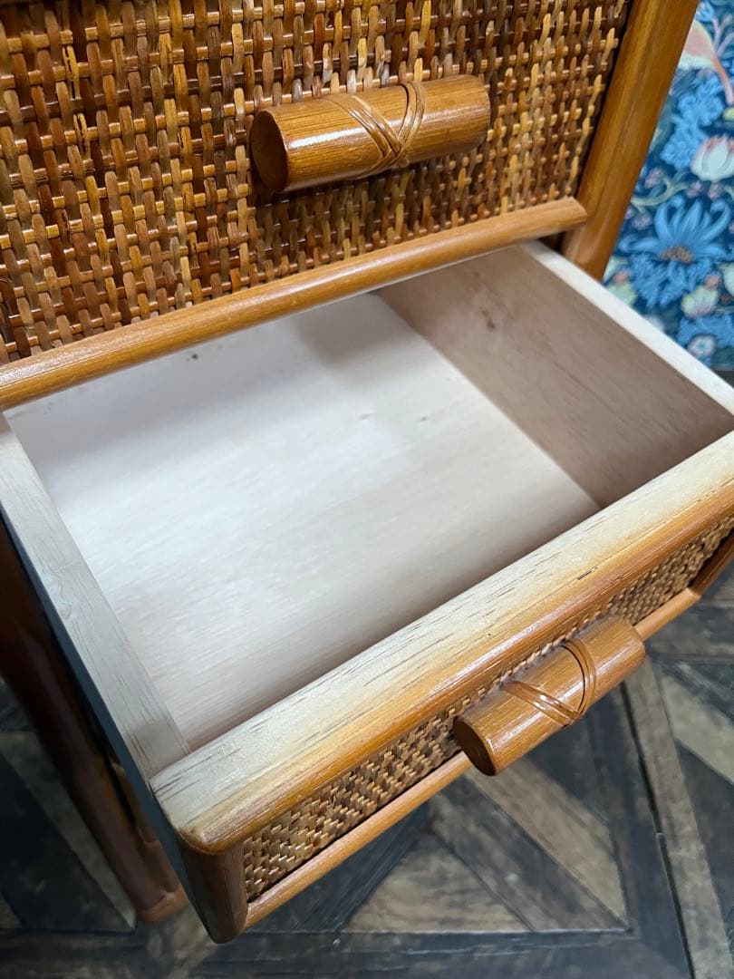 ラタン 籐 チェスト 箪笥 小物入れ 昭和レトロ 引き出し インテリア