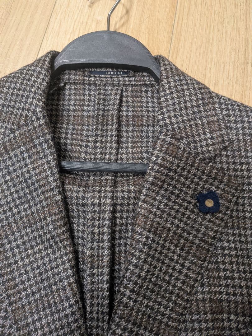 LARDINI ラルディーニ テーラード ジャケット 千鳥 ブートニエール 52