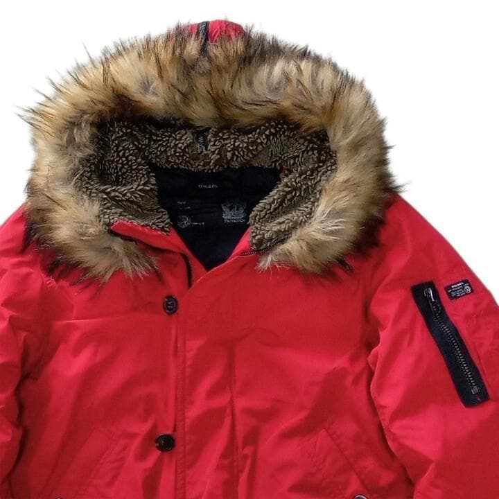 美品 DIESEL ディーゼル N-2B フライトジャケット L 赤 国内正規品