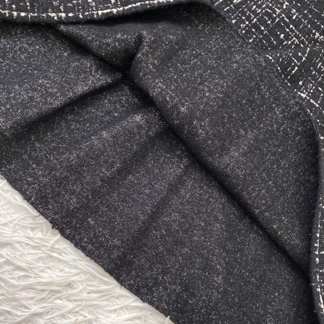 PRADA ウールスカート ブラック 38 ツイード フォーマル キレイめ