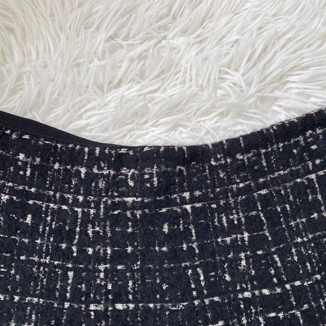 PRADA ウールスカート ブラック 38 ツイード フォーマル キレイめ