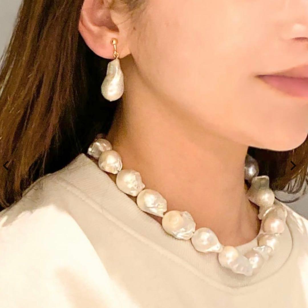 STELLAR HOLLYWOOD ビッグブロックパールネックレス