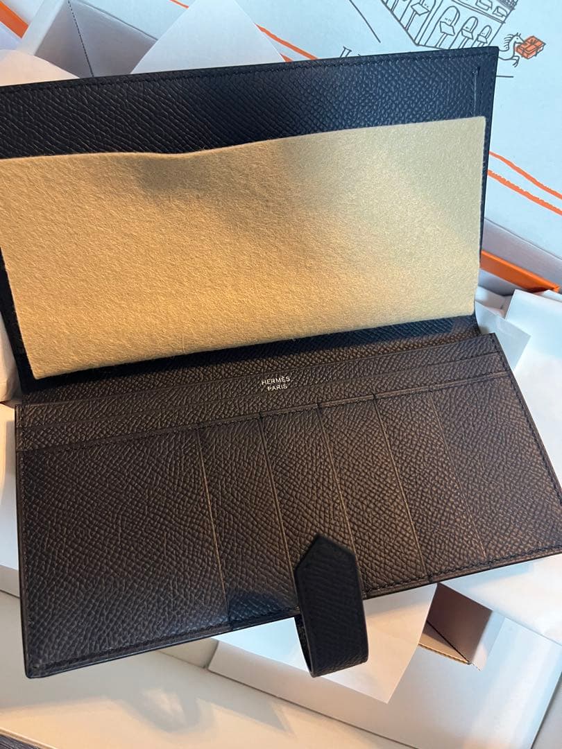 HERMES エルメス　長財布　ベアンスフレ　新品　ブルーインディゴ