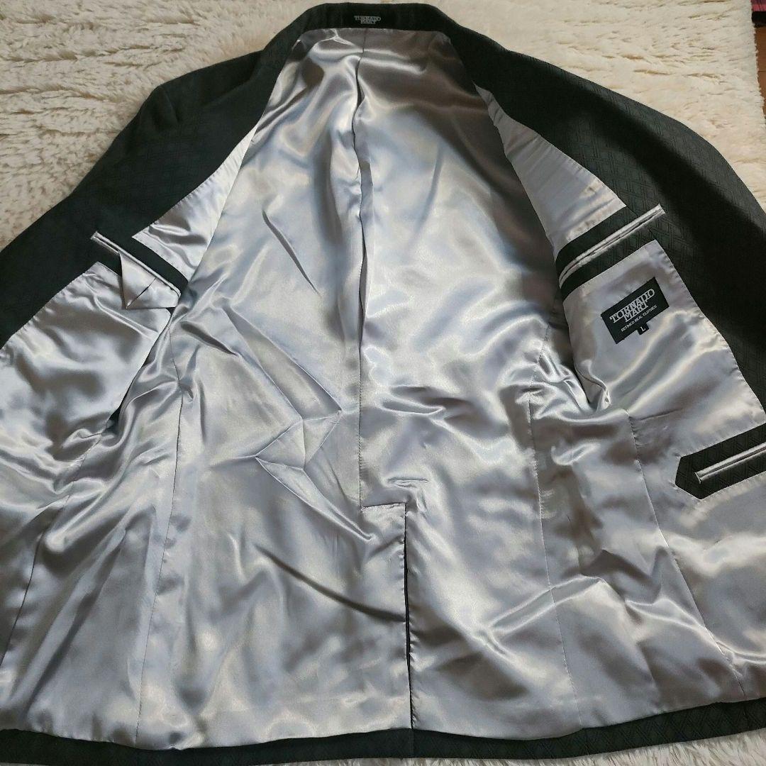 トルネードマート セットアップ ベルボトム ジオメトリック柄 ブラック L